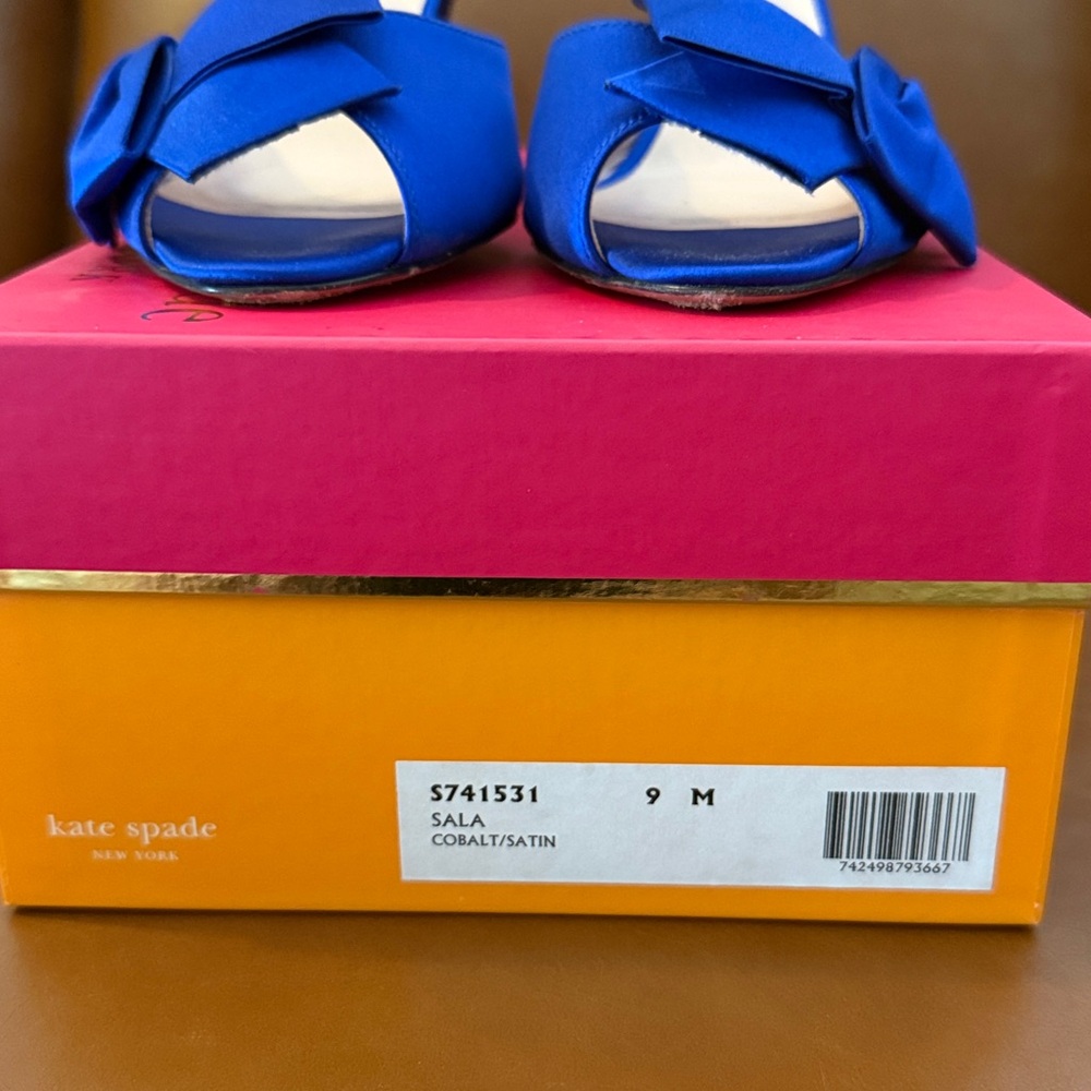 EUC Kate Spade cobalt sala heels - Picture 2 of 5